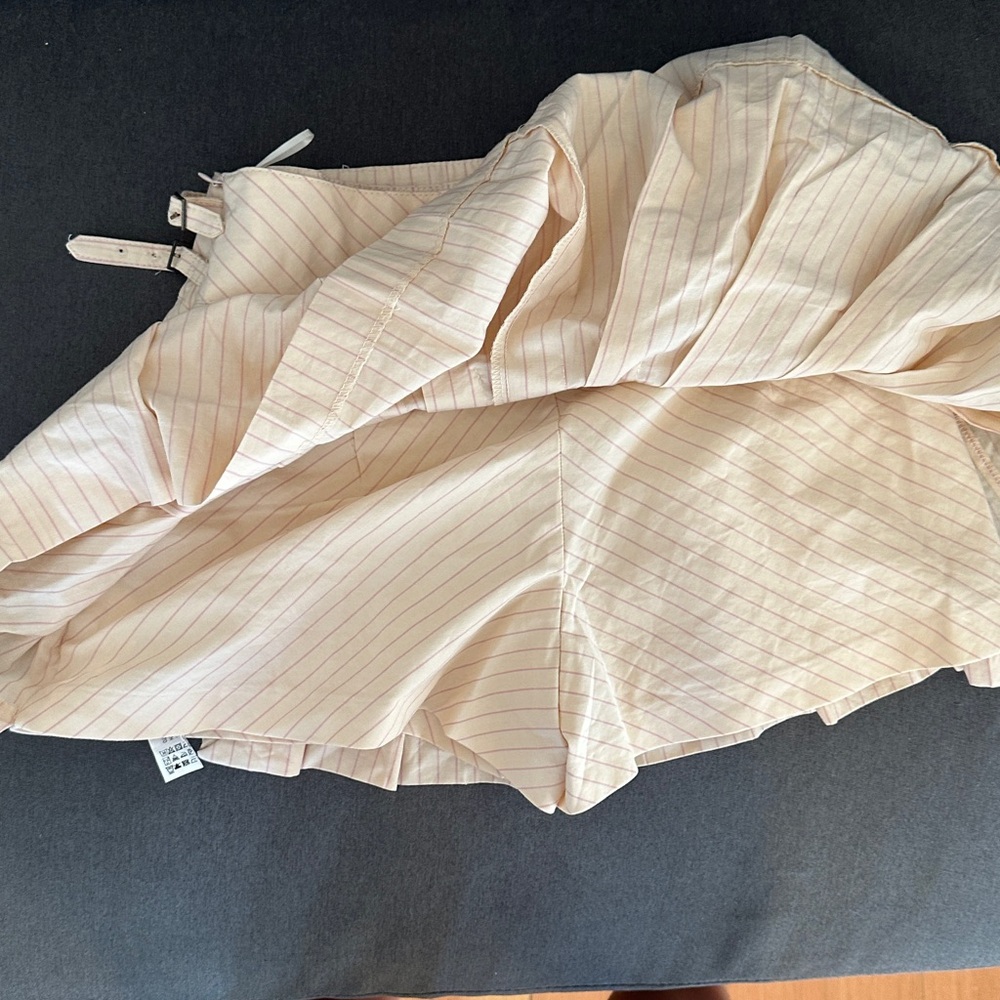 Zara Cream Striped A-Line Skort - Picture 4 of 4